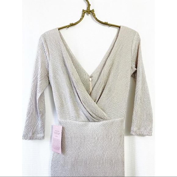 BHLDN 3/4 sleeve metallic maxi dress - Picture 5 of 7